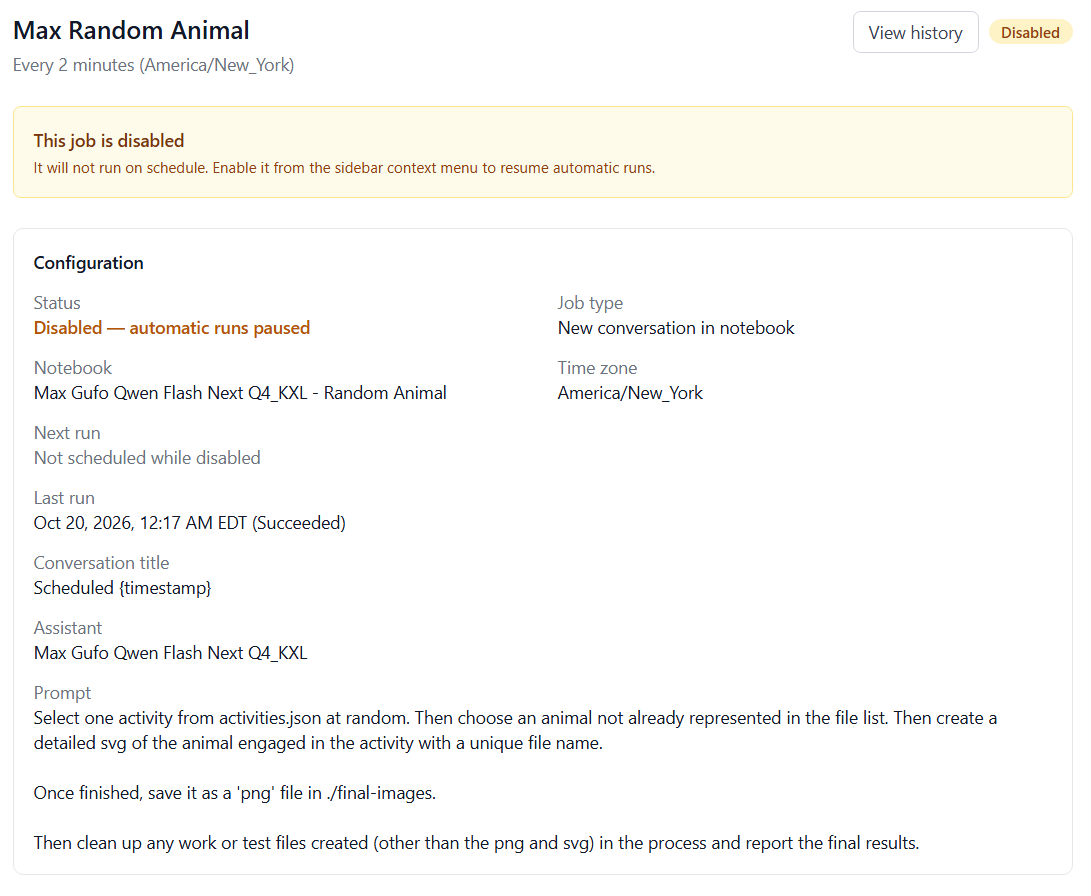 The test loop: pick an activity, pick an animal, generate the SVG, save the PNG.