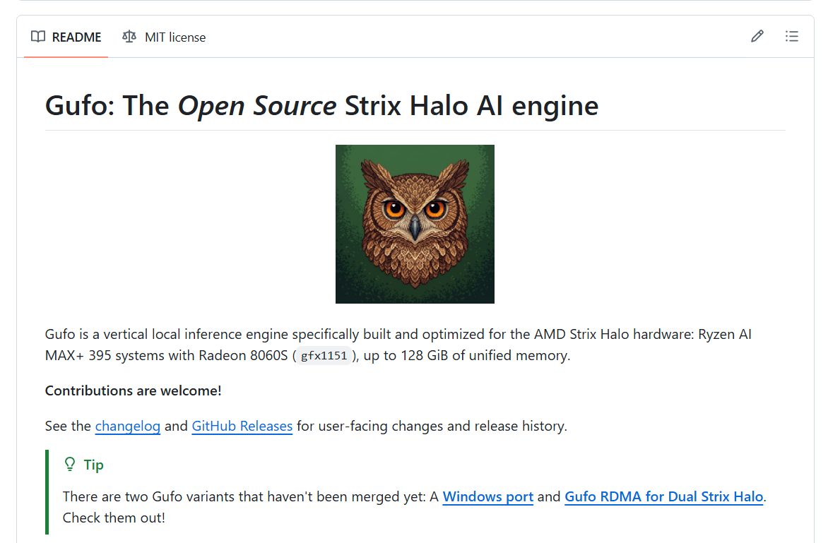 Gufo - "The Open Source Strix Halo AI engine".